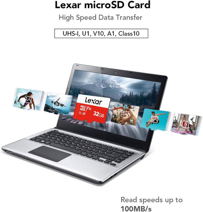 32GB Micro SD Card, Microsdhc UHS-I Flash Memory Card with Adapter - up to 100Mb/S, U1, Class10, V10, A1, High Speed TF Card